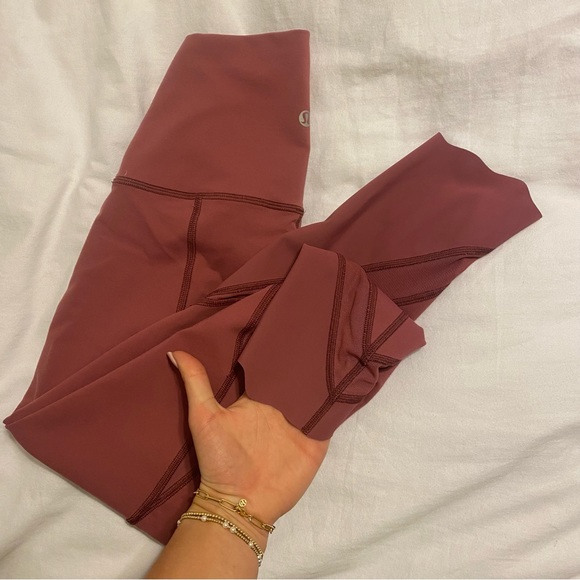 LULULEMON Taupe Pink Leggings with Scallop Hem - Picture 6 of 8